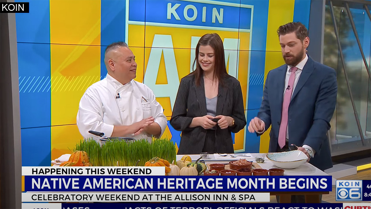 Celebrating Native American Heritage Month at the Allison Inn & Spa with Exec Chef Jack Strong, on KOIN 6 Portland, OR